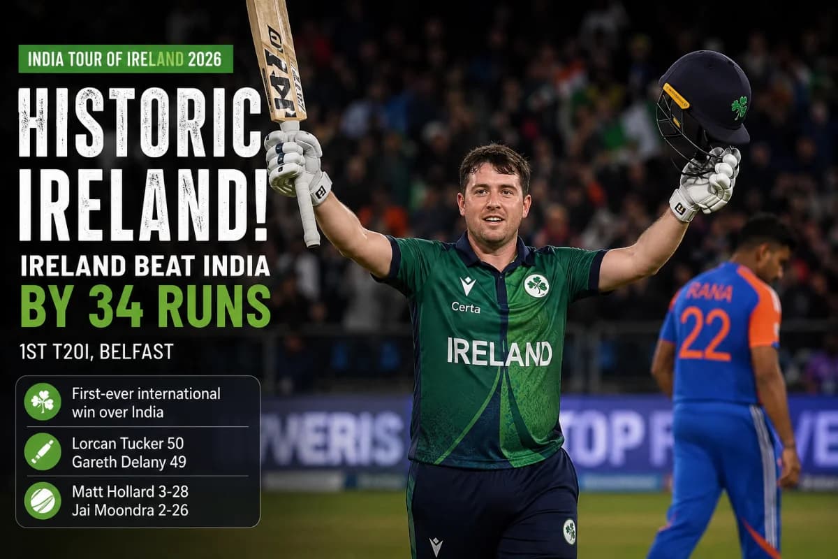 Historic Ireland stun India by 34 runs in Belfast opener