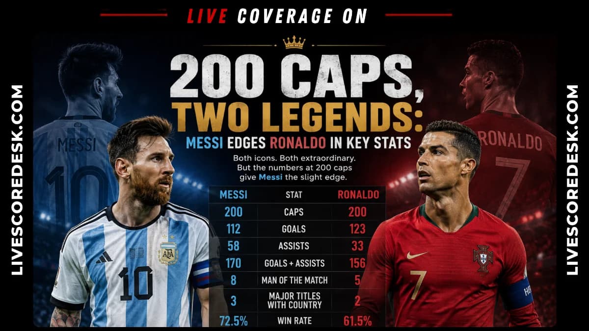 200 Caps, Two Legends: Messi Edges Ronaldo in Key Stats