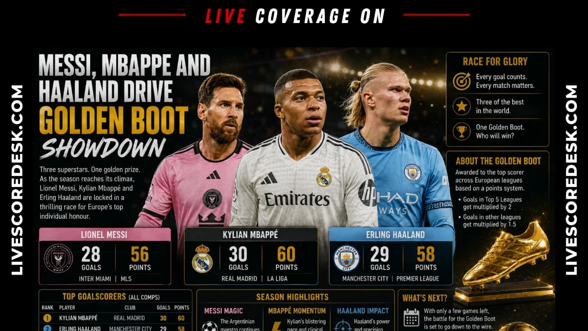 Messi, Mbappe and Haaland Drive Golden Boot Showdown