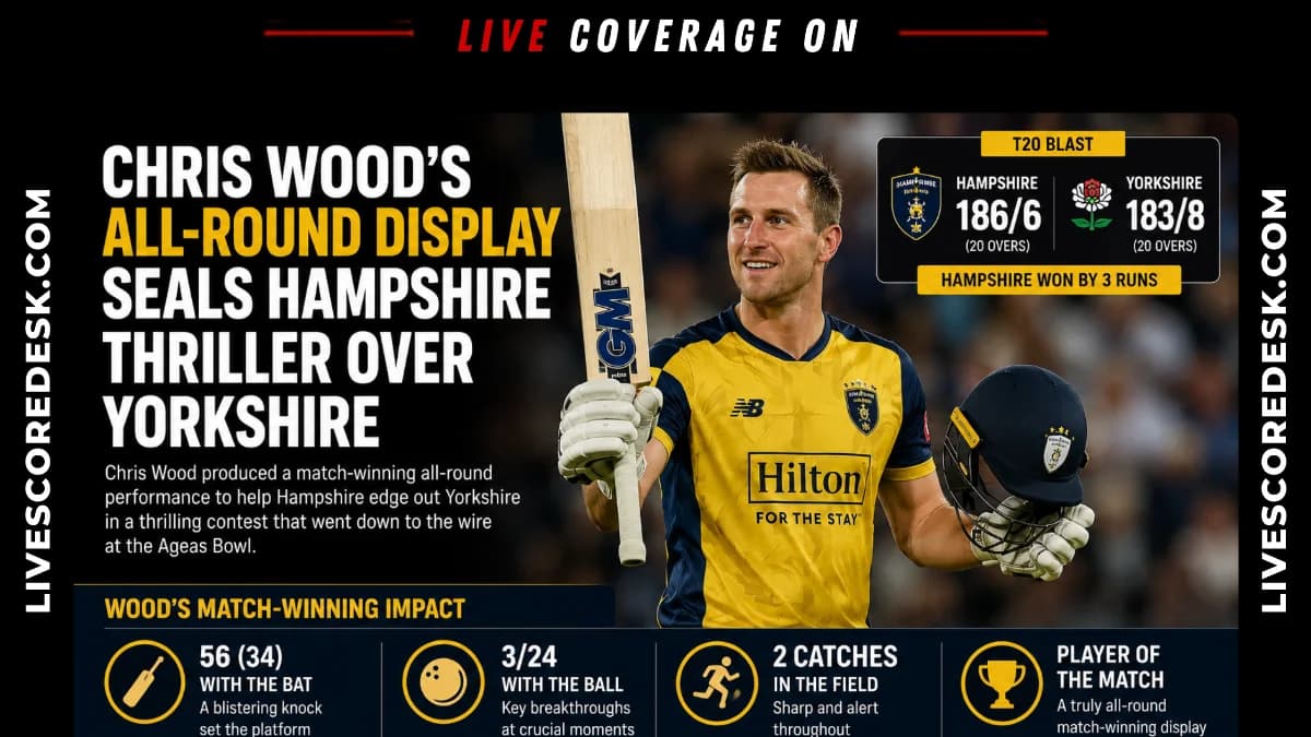 Chris Wood's all-round display seals Hampshire thriller over Yorkshire
