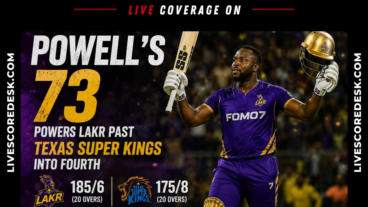 Powell's 73 powers LAKR past Texas Super Kings into fourth