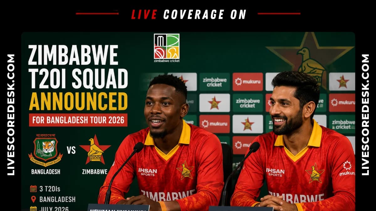 Nyamhuri, Shumba Return in Zimbabwe T20I Squad for Bangladesh