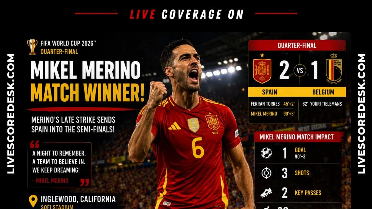 Mikel Merino sends Spain past Belgium into World Cup semi-finals