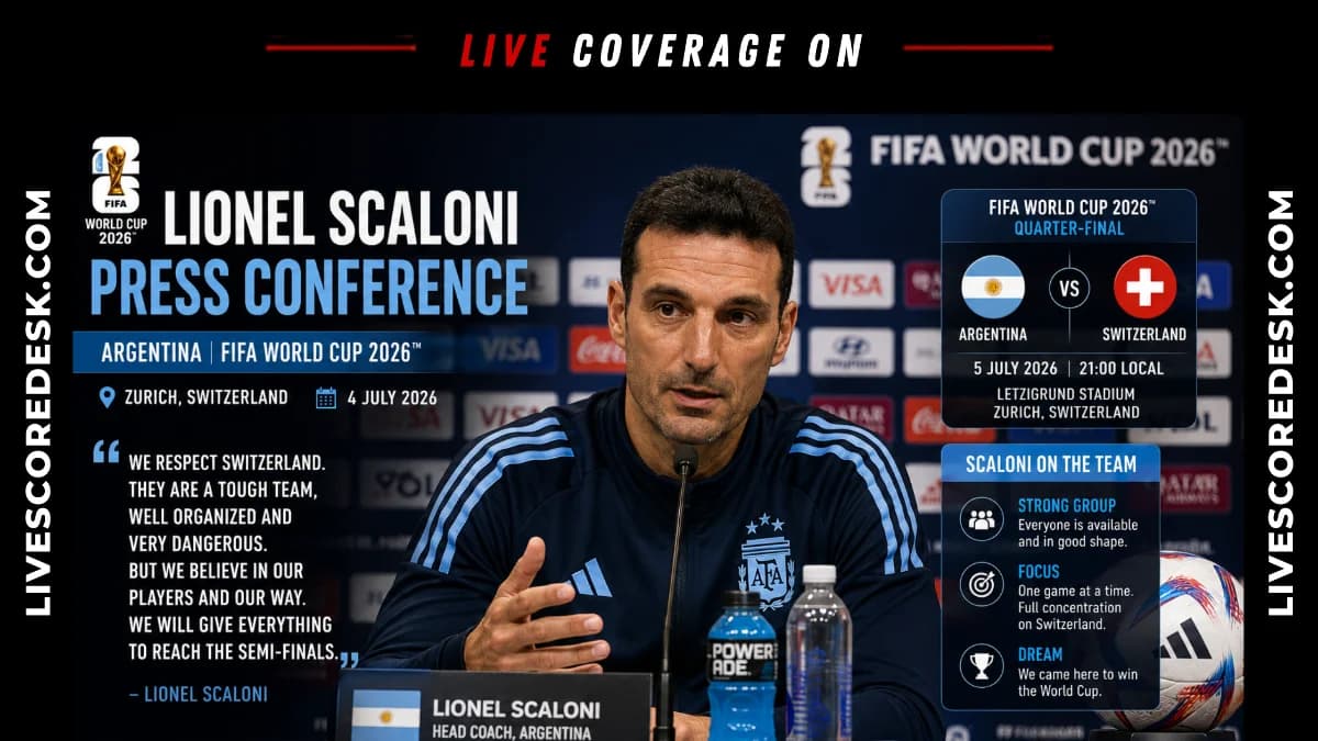 Lionel Scaloni Rejects FIFA Bias Claims Before Switzerland Clash