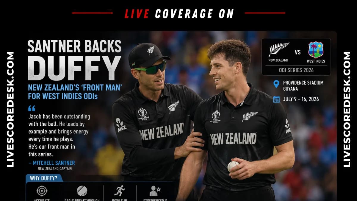 Mitchell Santner Backs Jacob Duffy to Lead New Zealand ODI Attack