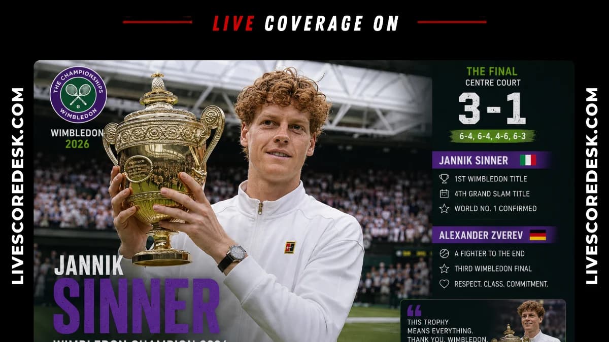Jannik Sinner Defends Wimbledon Title After Beating Alexander Zverev
