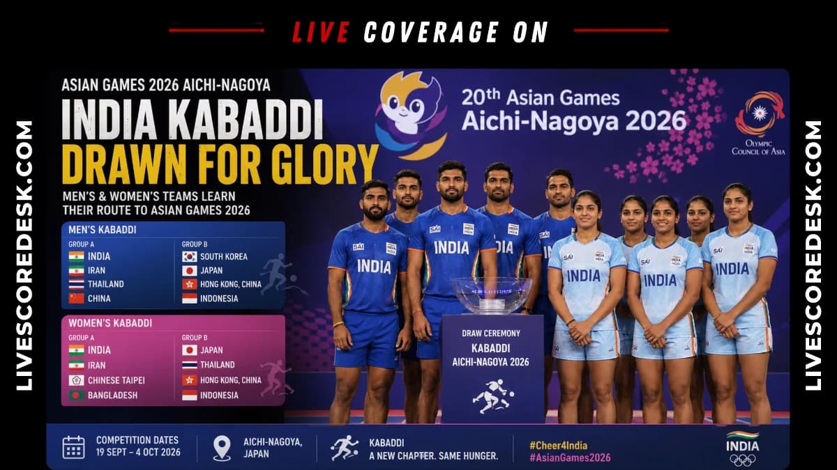 Asian Games 2026: India Drawn In Group A For Kabaddi Title Defence